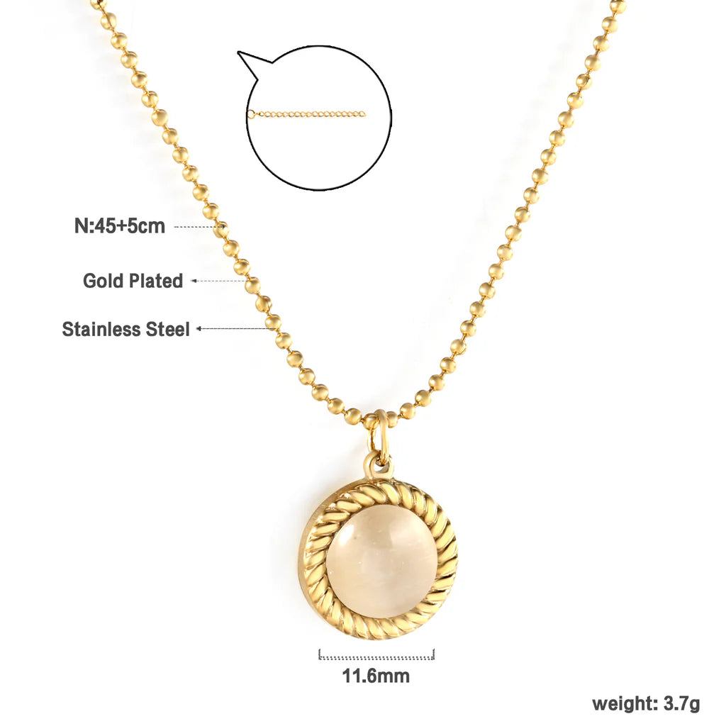 Mother-of-Pearl Gold-Tone Necklace
