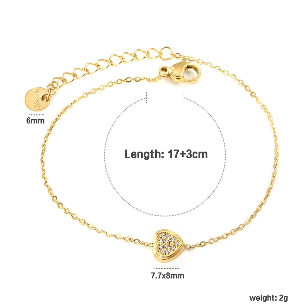 Puffed Heart Zirconia Bracelet