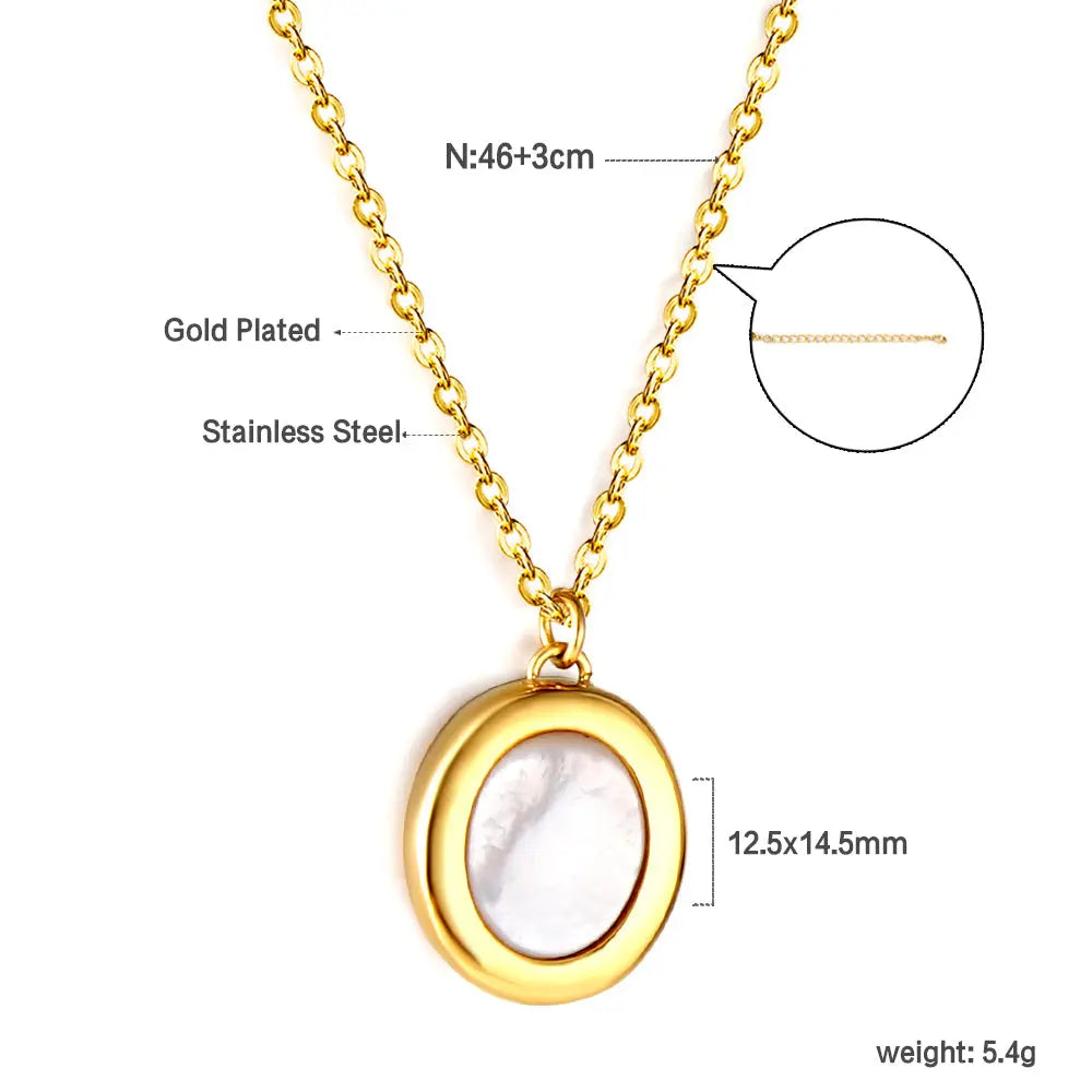 White Shell Pendant Necklace