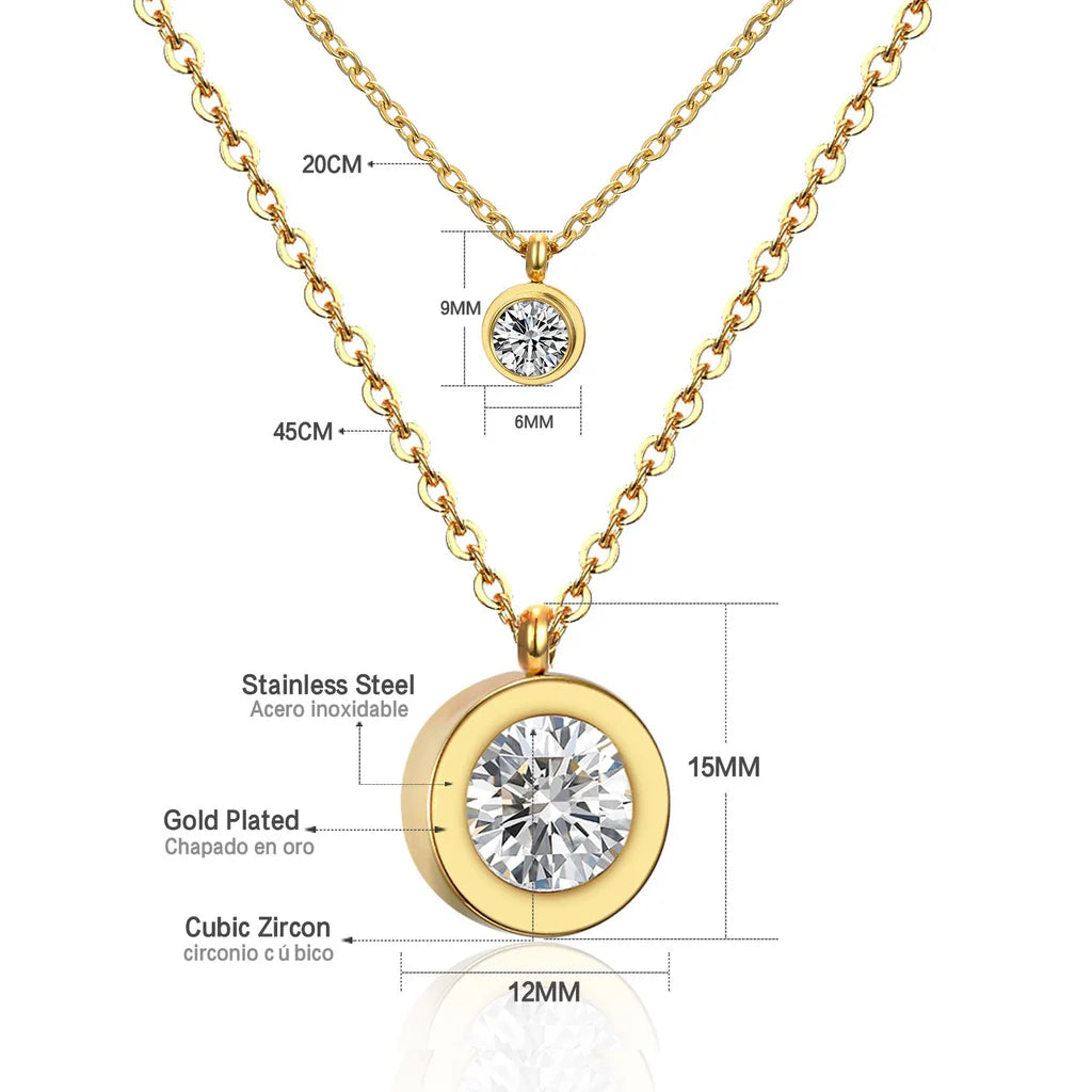 Layered Circular Pendant Necklace