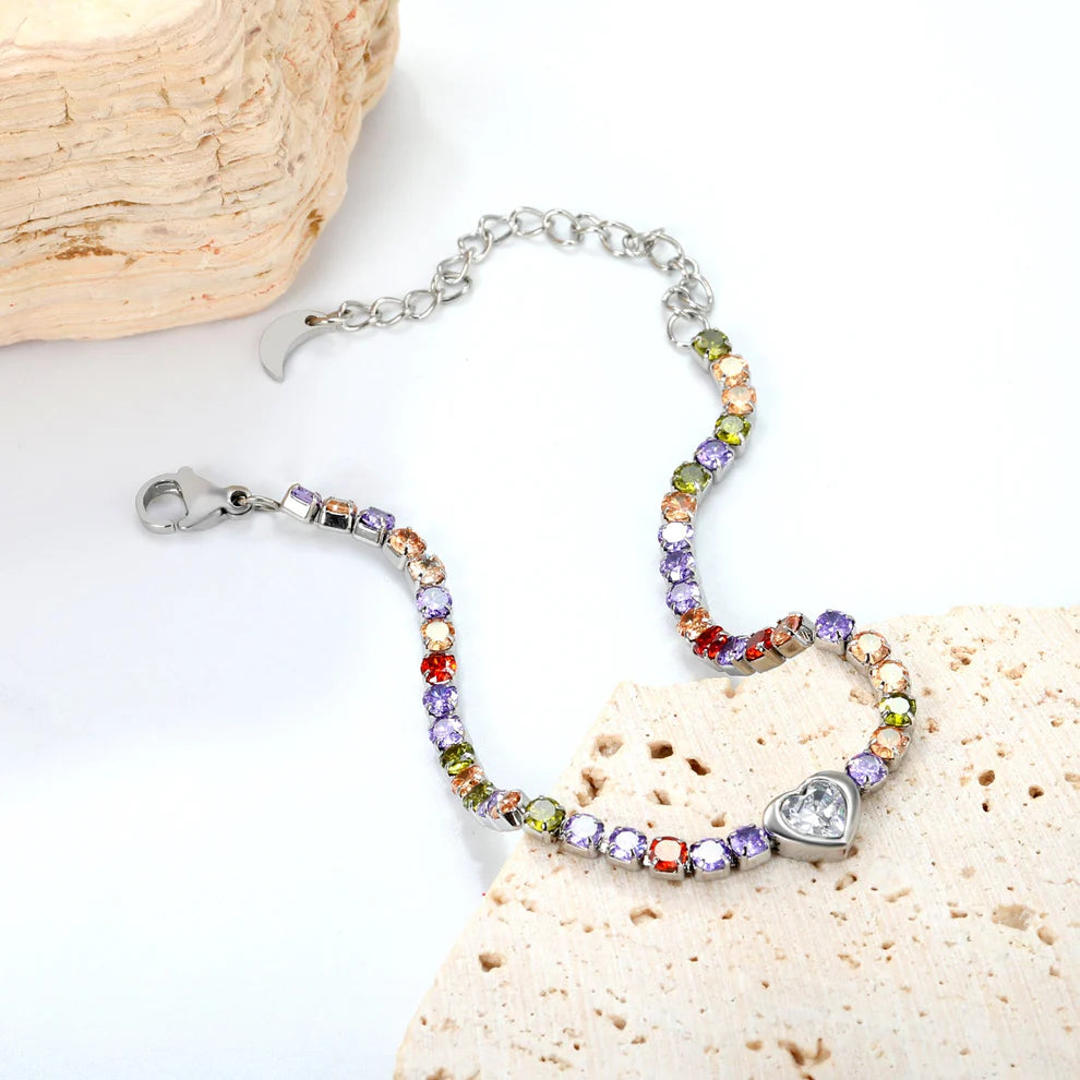Heart & Moon Charm Bracelet