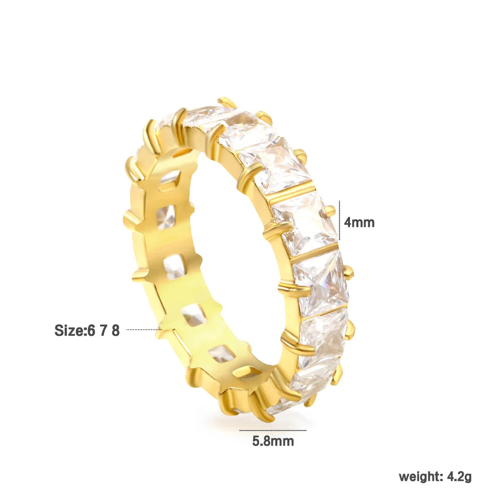 Square Zirconia Statement Ring