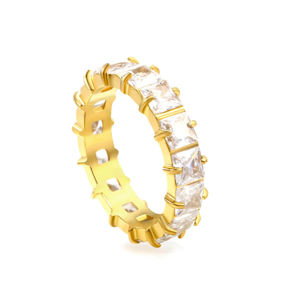 Square Zirconia Statement Ring