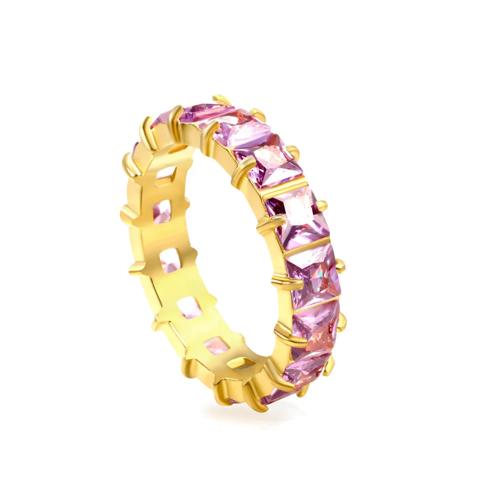Square Zirconia Statement Ring
