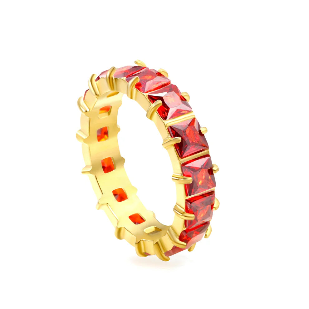 Square Zirconia Statement Ring