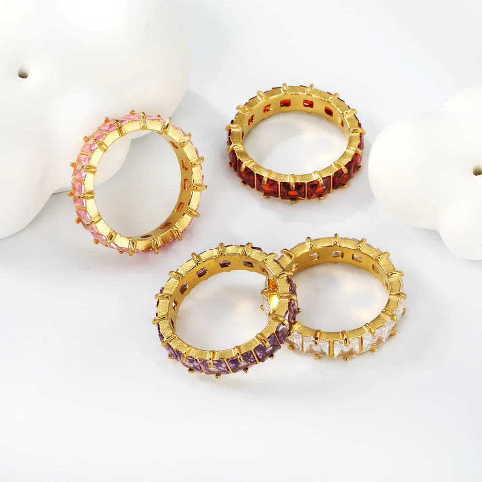 Square Zirconia Statement Ring