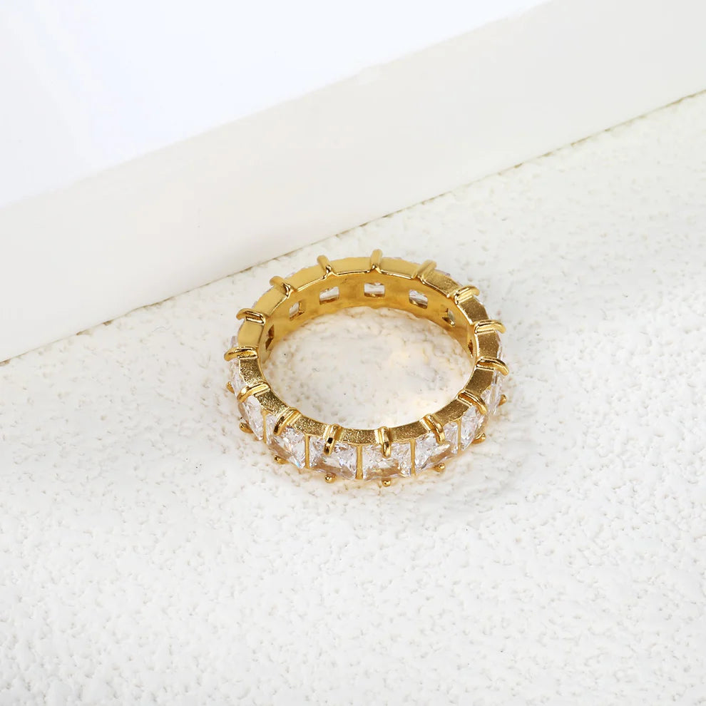 Square Zirconia Statement Ring