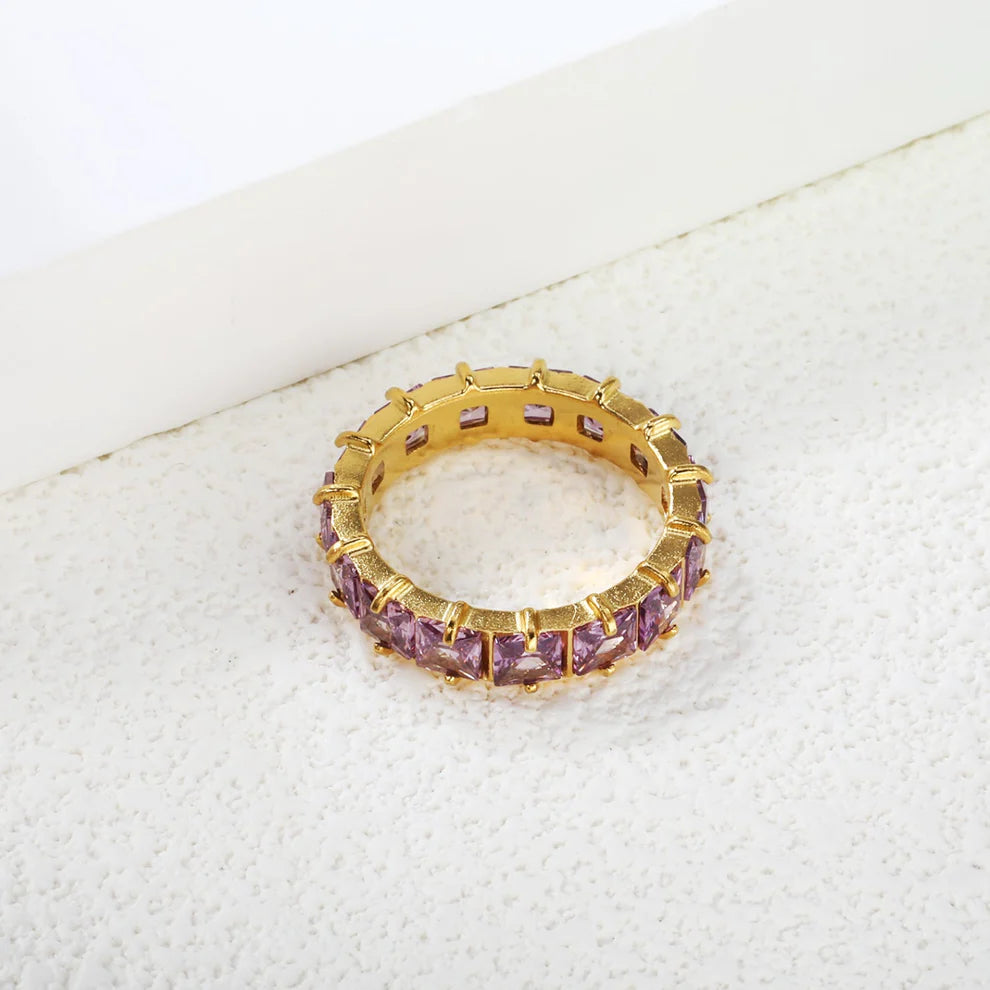 Square Zirconia Statement Ring