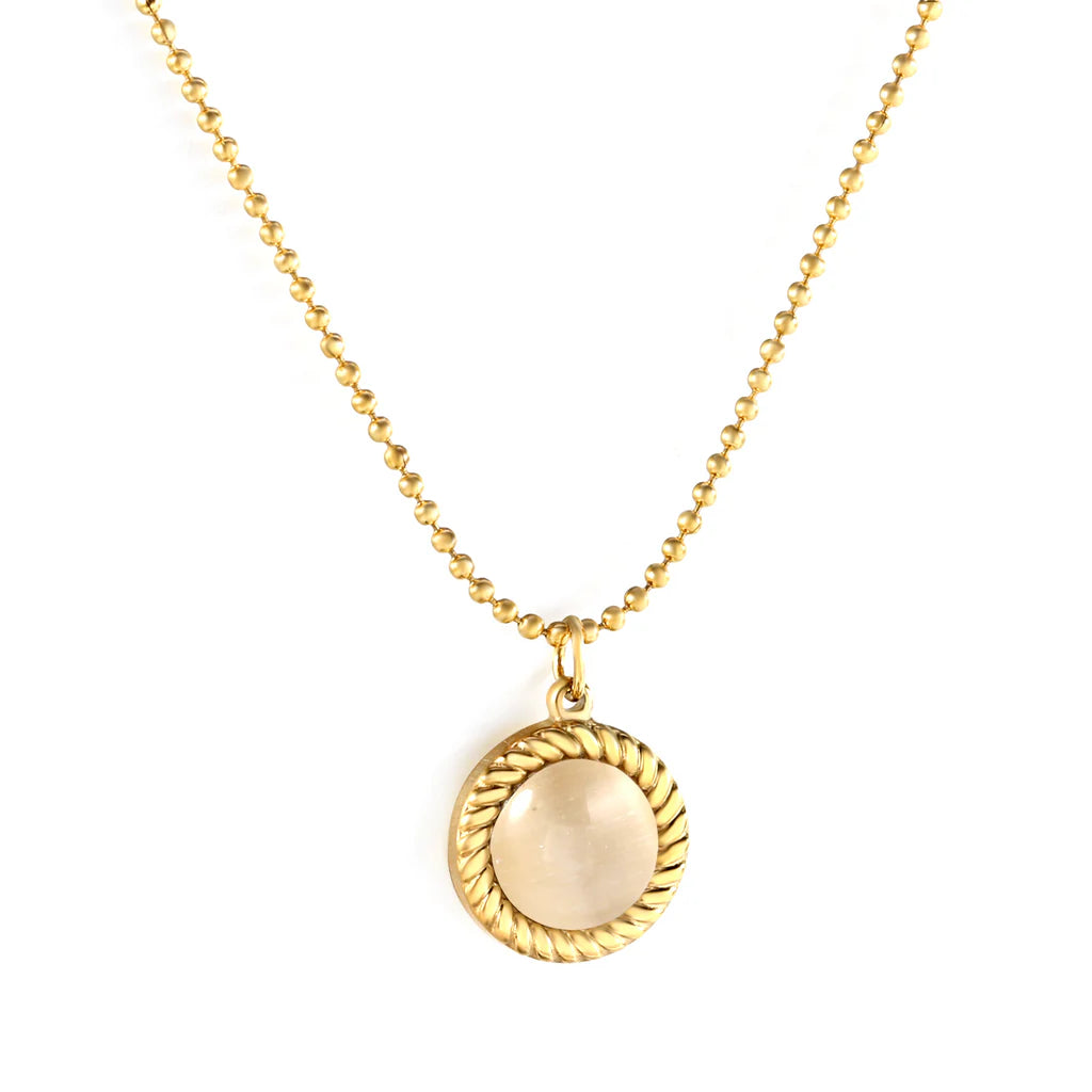 Mother-of-Pearl Gold-Tone Necklace