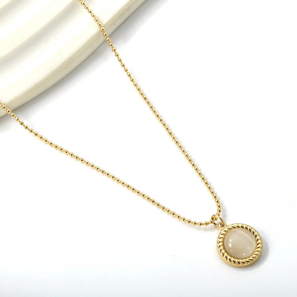 Mother-of-Pearl Gold-Tone Necklace