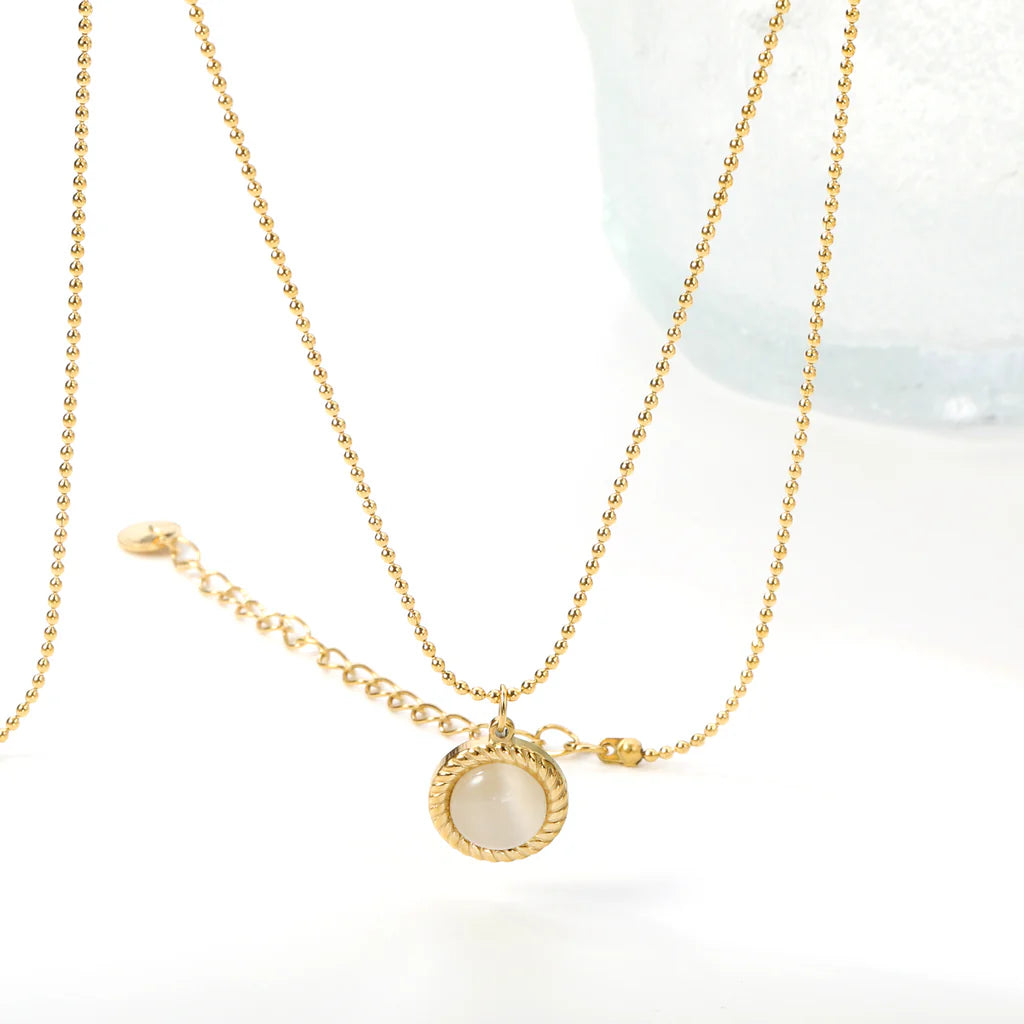 Mother-of-Pearl Gold-Tone Necklace