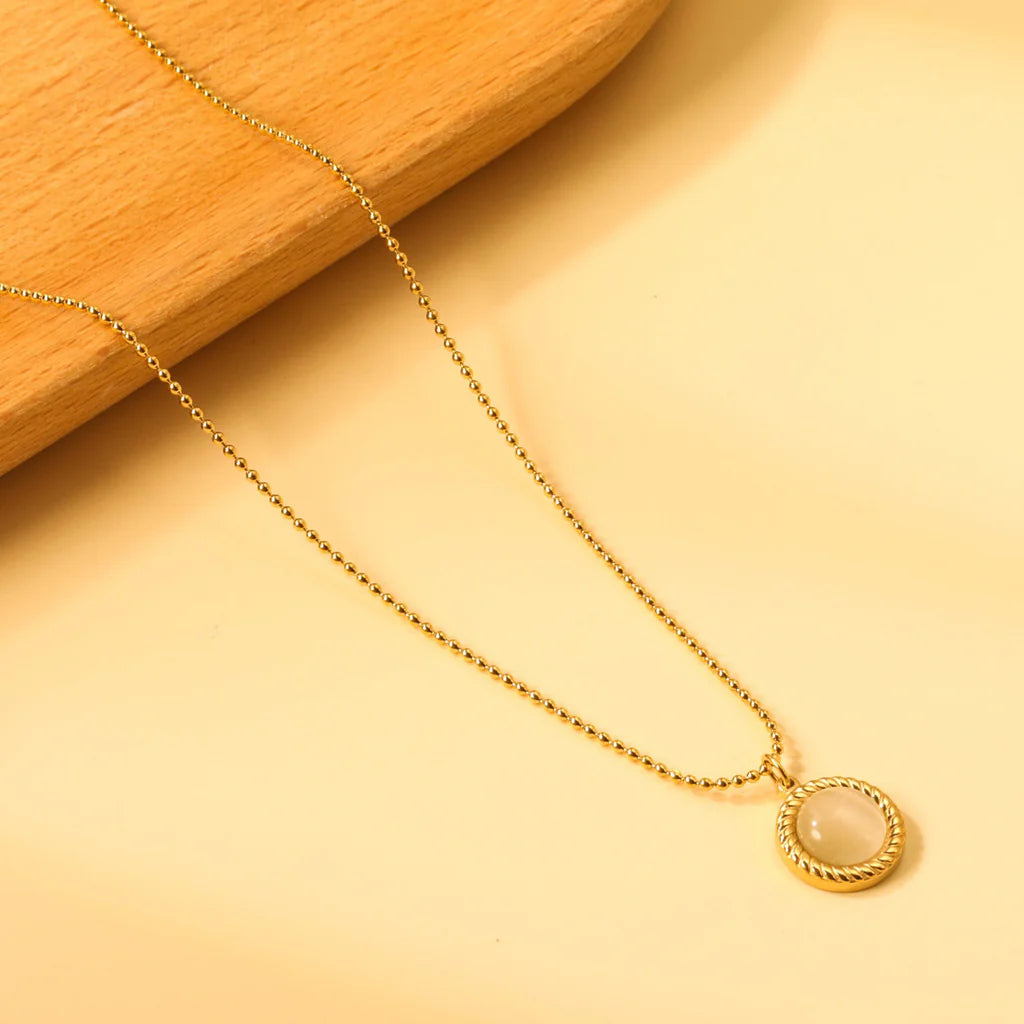 Mother-of-Pearl Gold-Tone Necklace