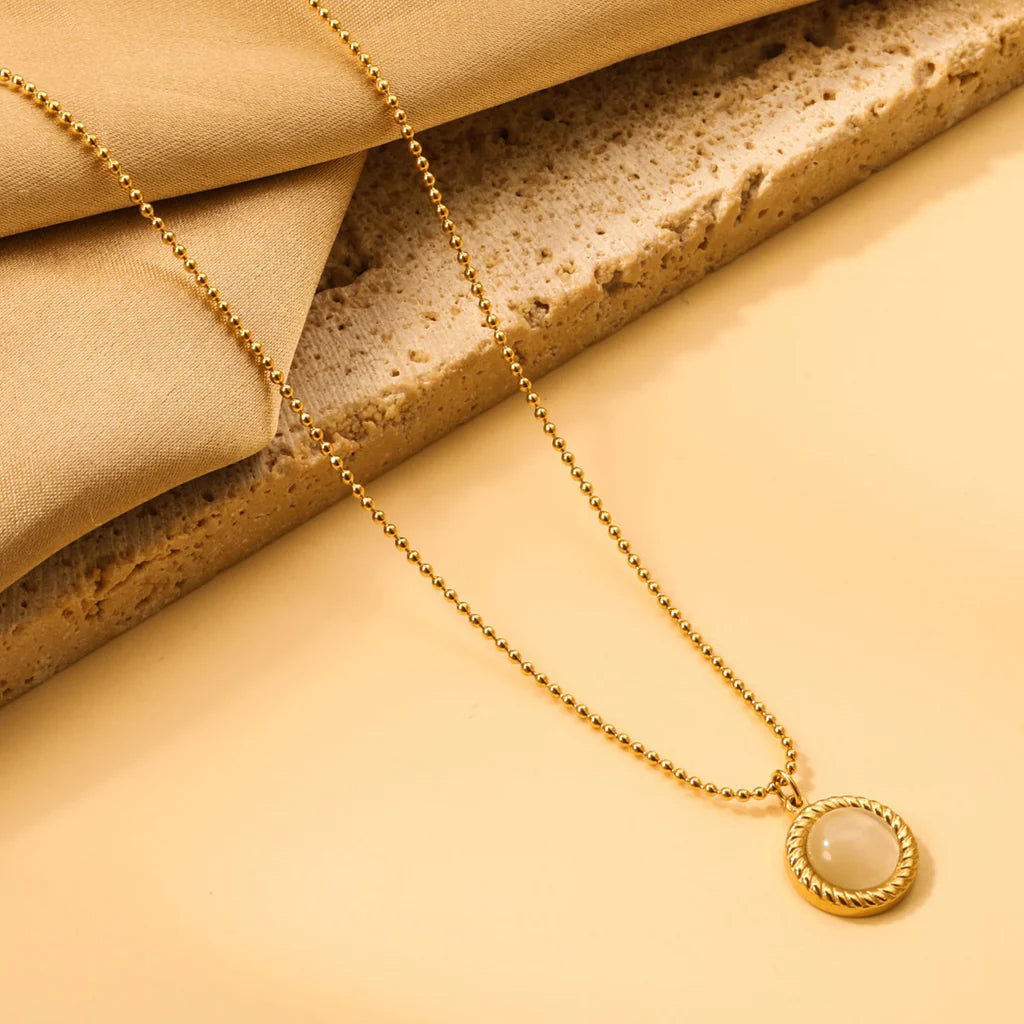 Mother-of-Pearl Gold-Tone Necklace