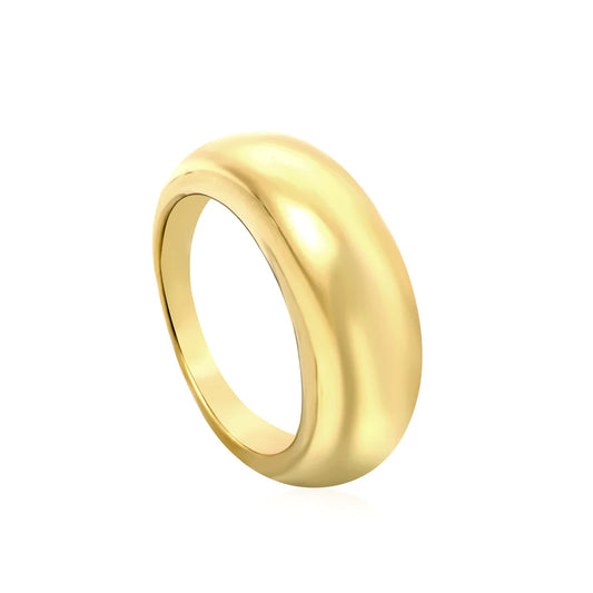 Gold-Toned Wide Dome Ring