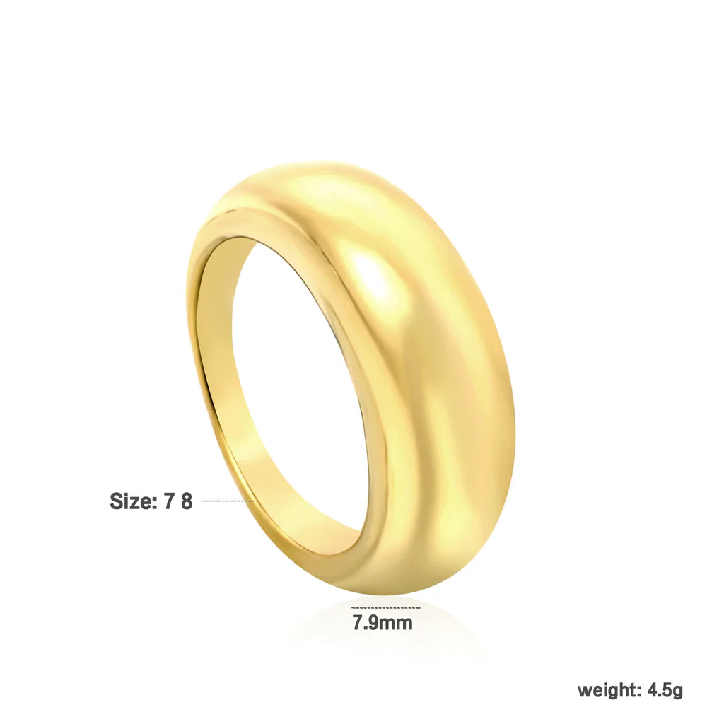 Gold-Toned Wide Dome Ring
