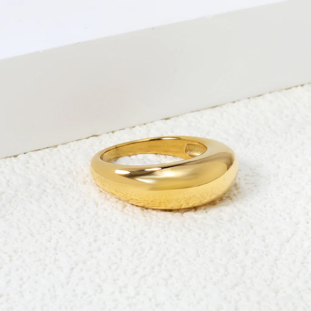 Gold-Toned Wide Dome Ring