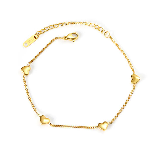 Heart Charm Ankle Bracelet