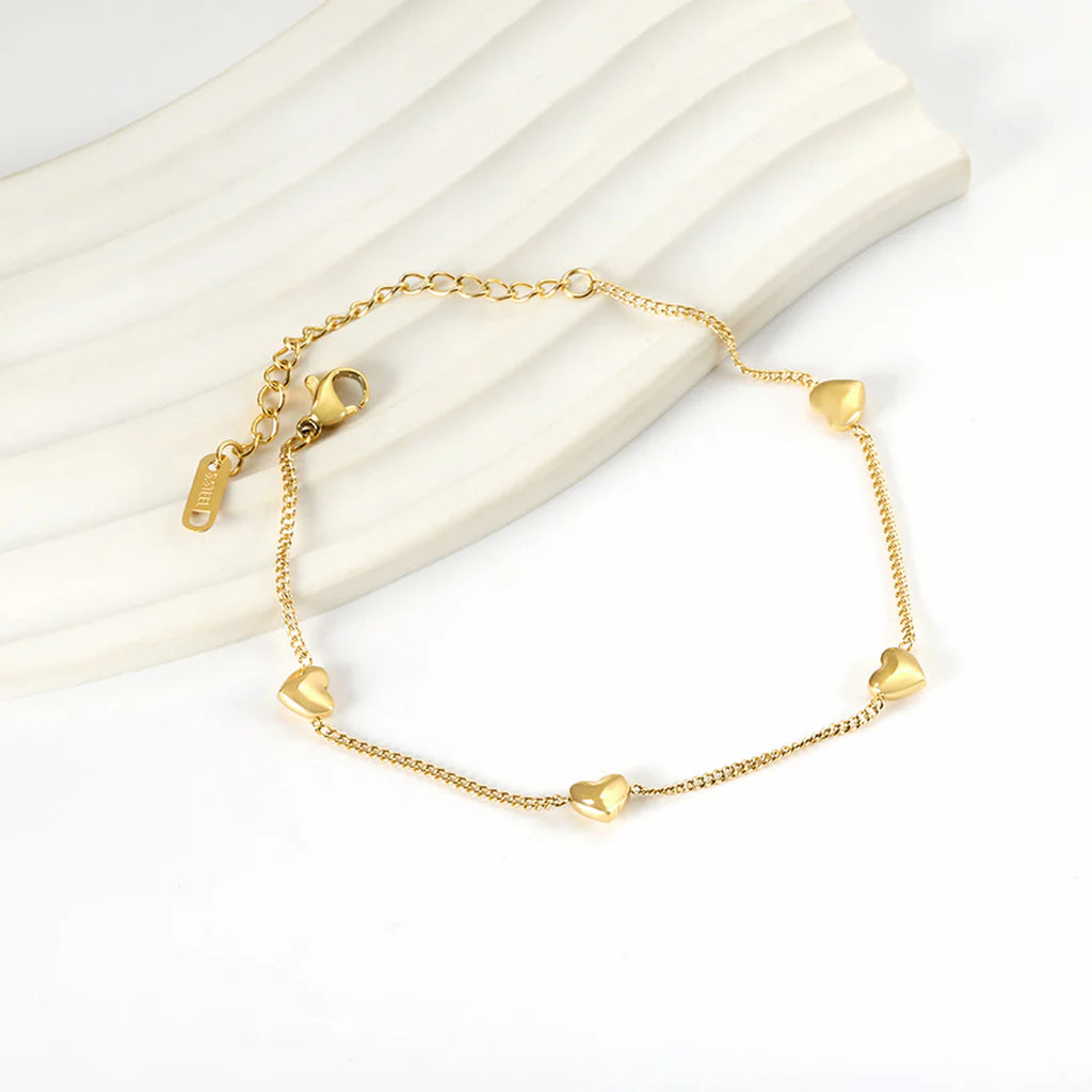 Heart Charm Ankle Bracelet