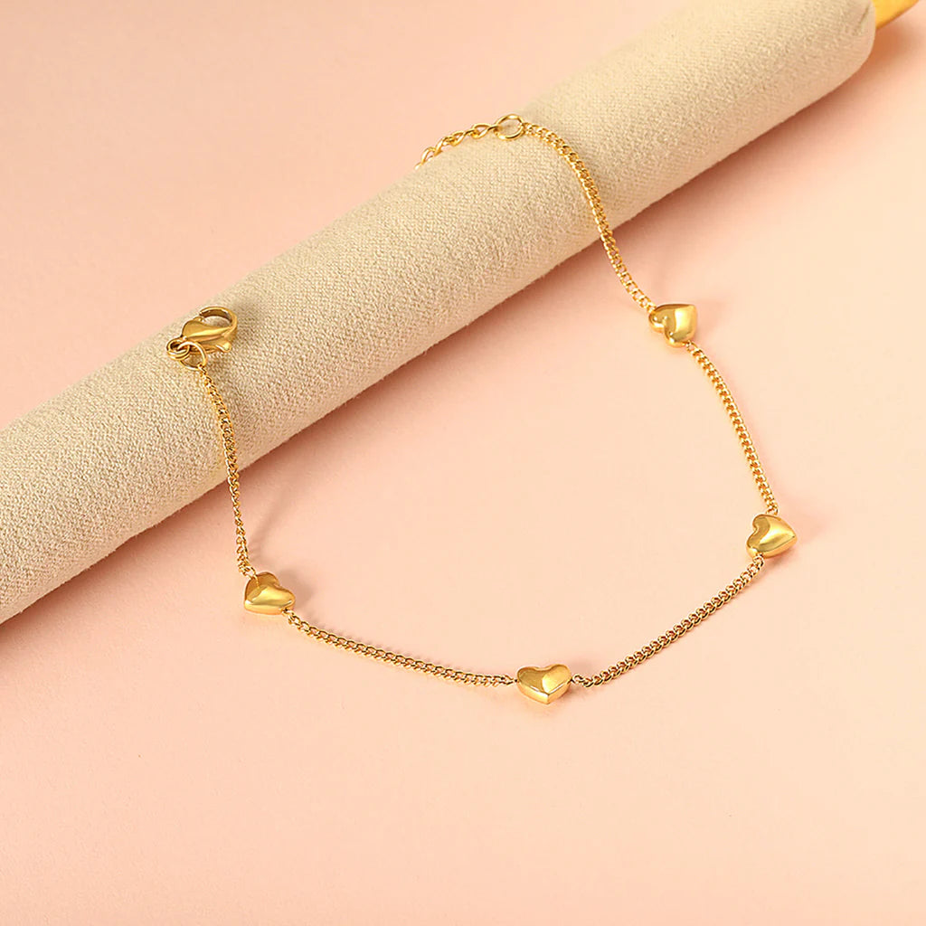 Heart Charm Ankle Bracelet