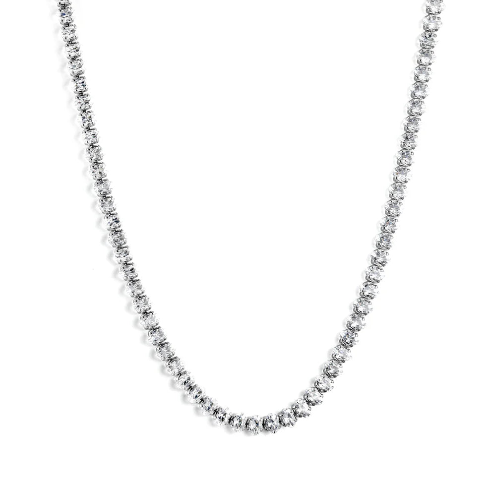 Oval Zirconia Choker Necklace