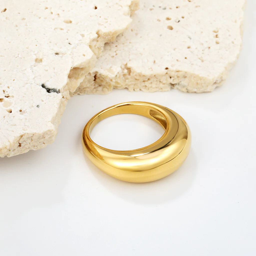 Gold-Toned Wide Dome Ring