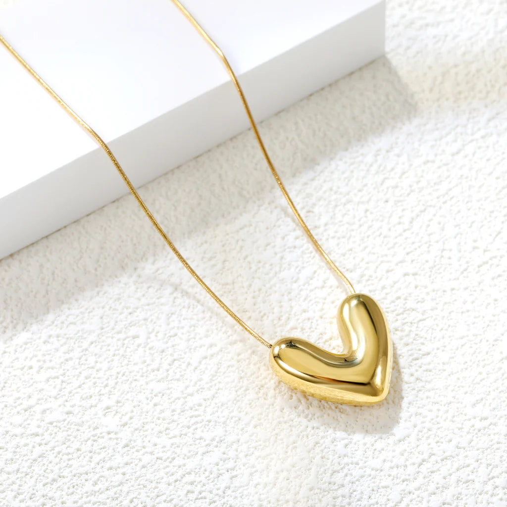 Gold-Tone Heart Pendant Necklace