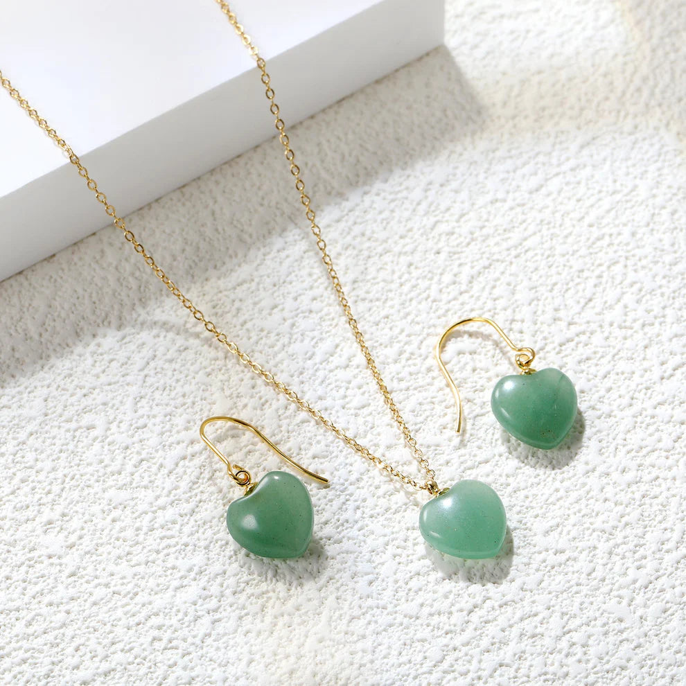 Green Heart Jewelry Set