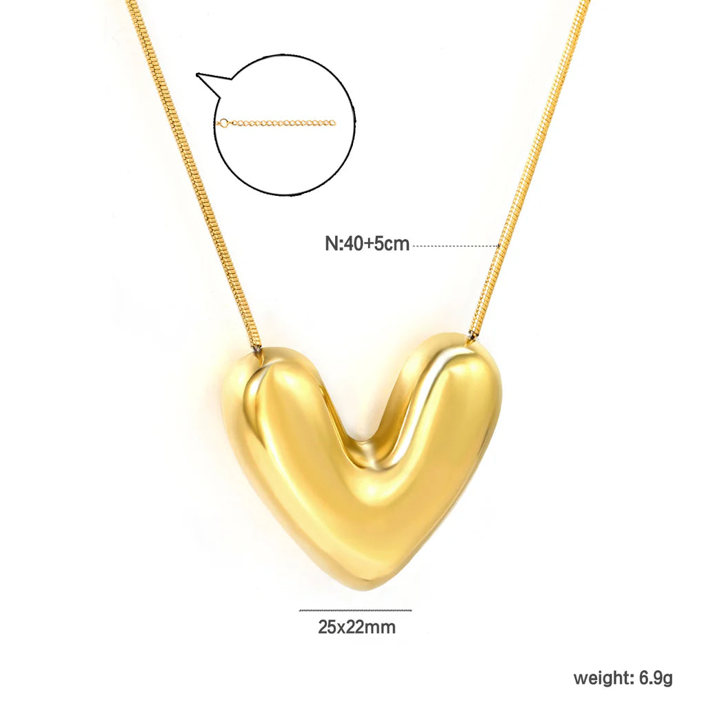 Gold-Tone Heart Pendant Necklace
