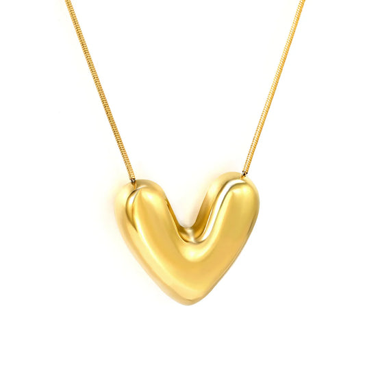Gold-Tone Heart Pendant Necklace