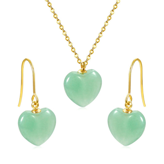 Green Heart Jewelry Set