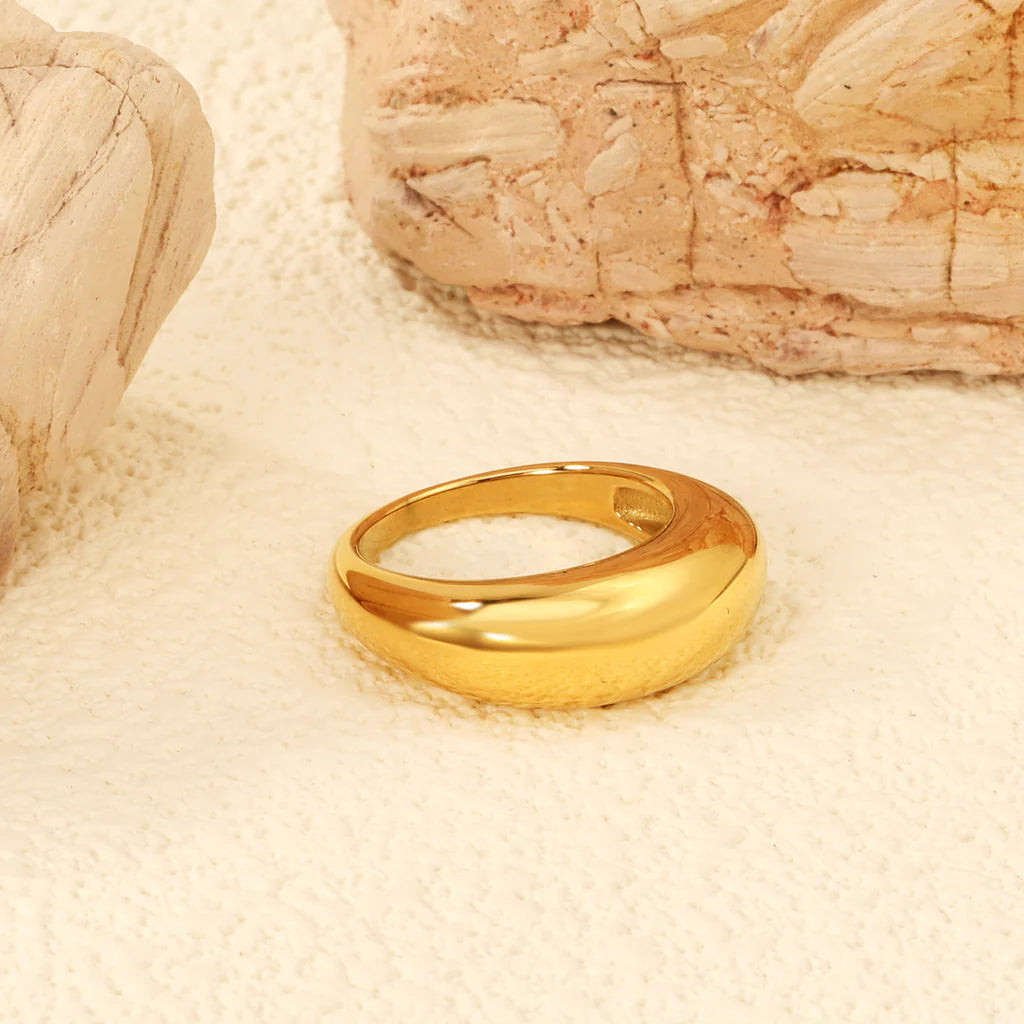 Gold-Toned Wide Dome Ring