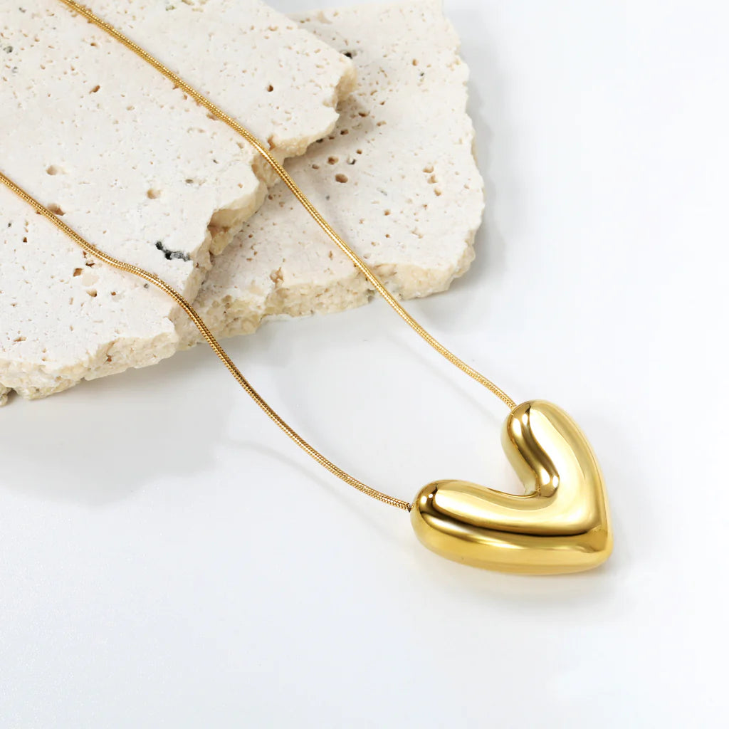 Gold-Tone Heart Pendant Necklace