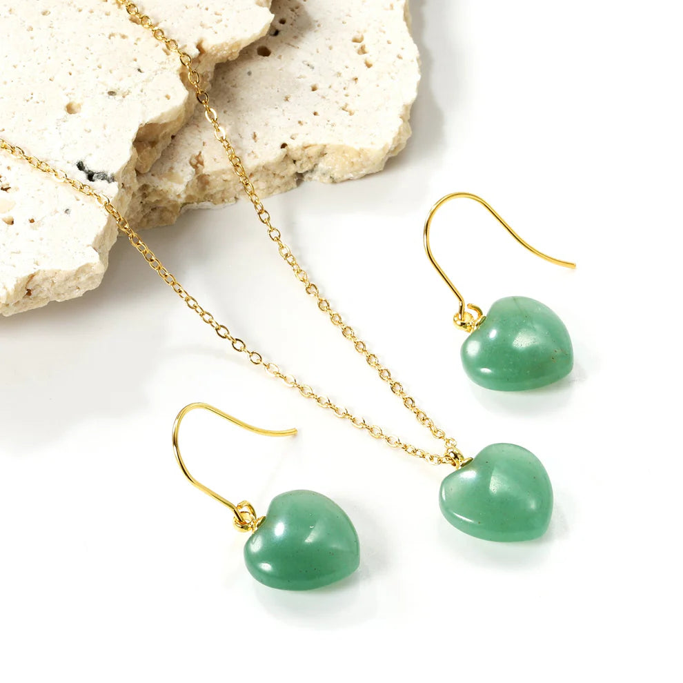 Green Heart Jewelry Set
