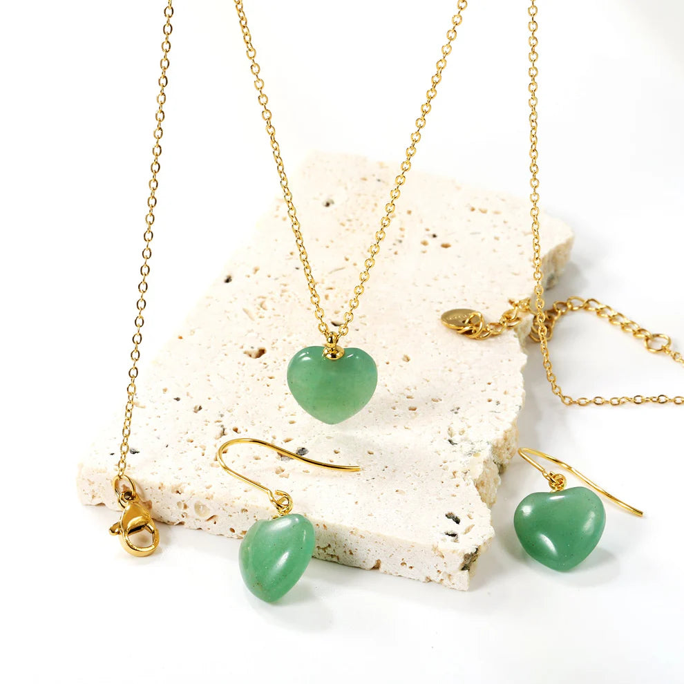 Green Heart Jewelry Set