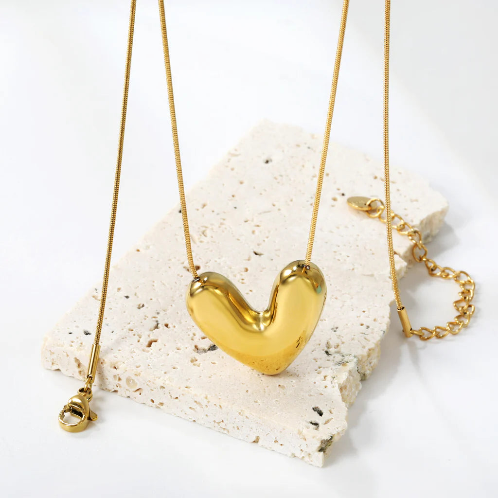 Gold-Tone Heart Pendant Necklace