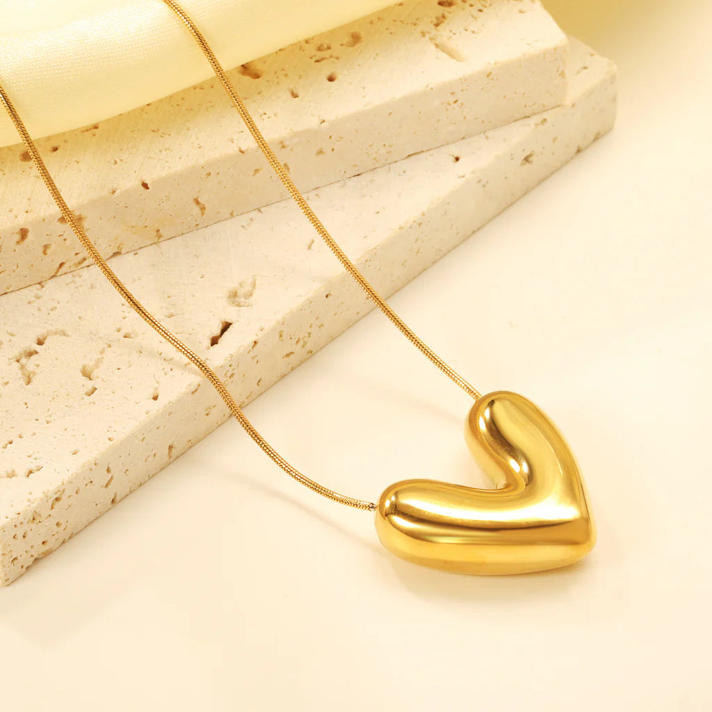 Gold-Tone Heart Pendant Necklace