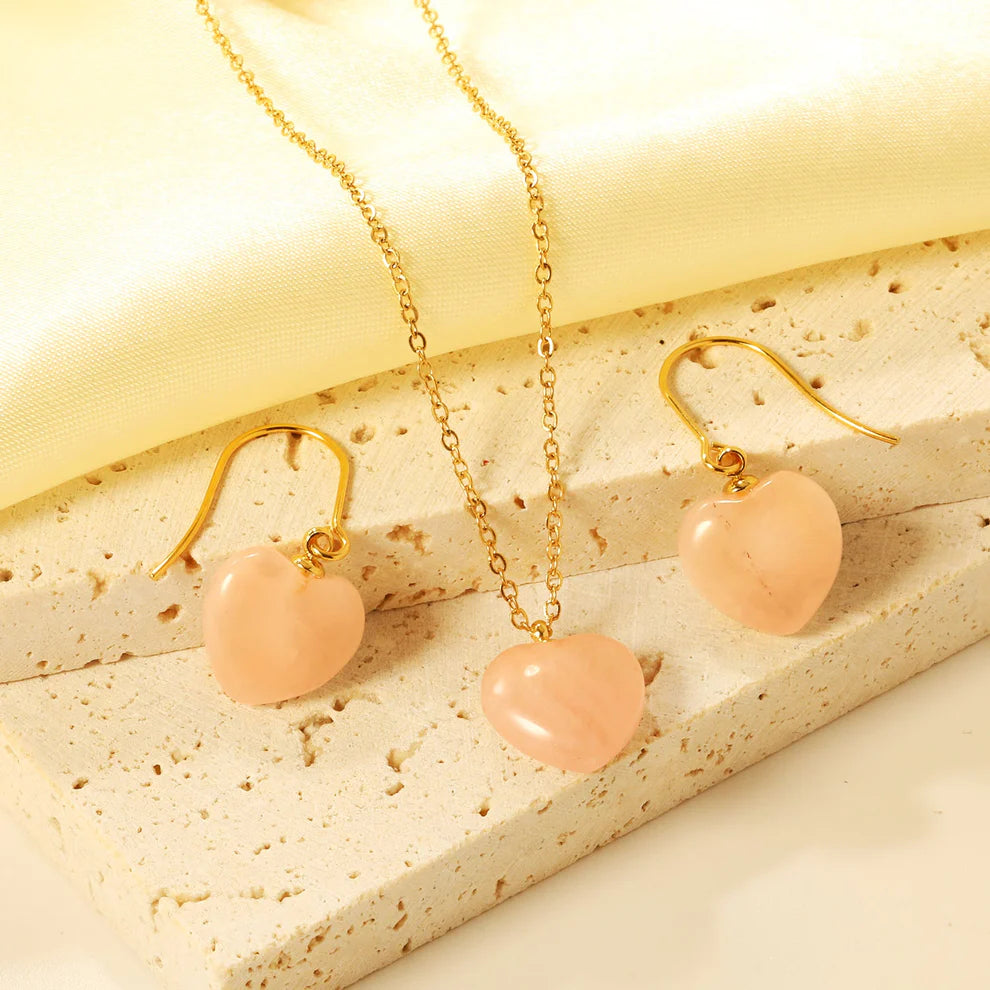 Pink Heart Jewelry Set
