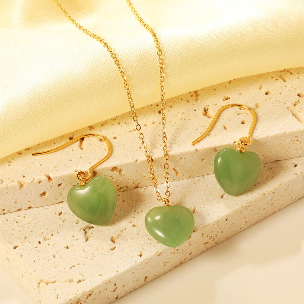 Green Heart Jewelry Set