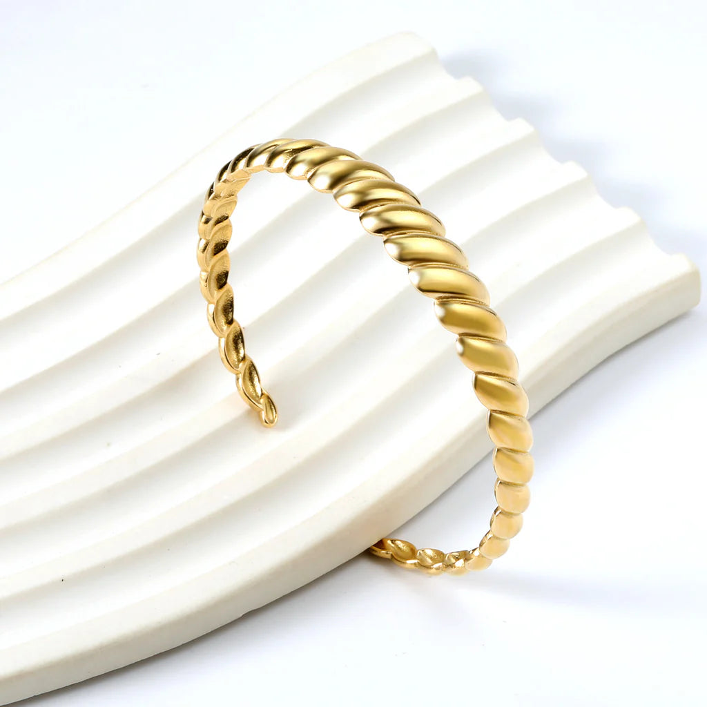Twisted Rope Gold Cuff Kids Bracelet