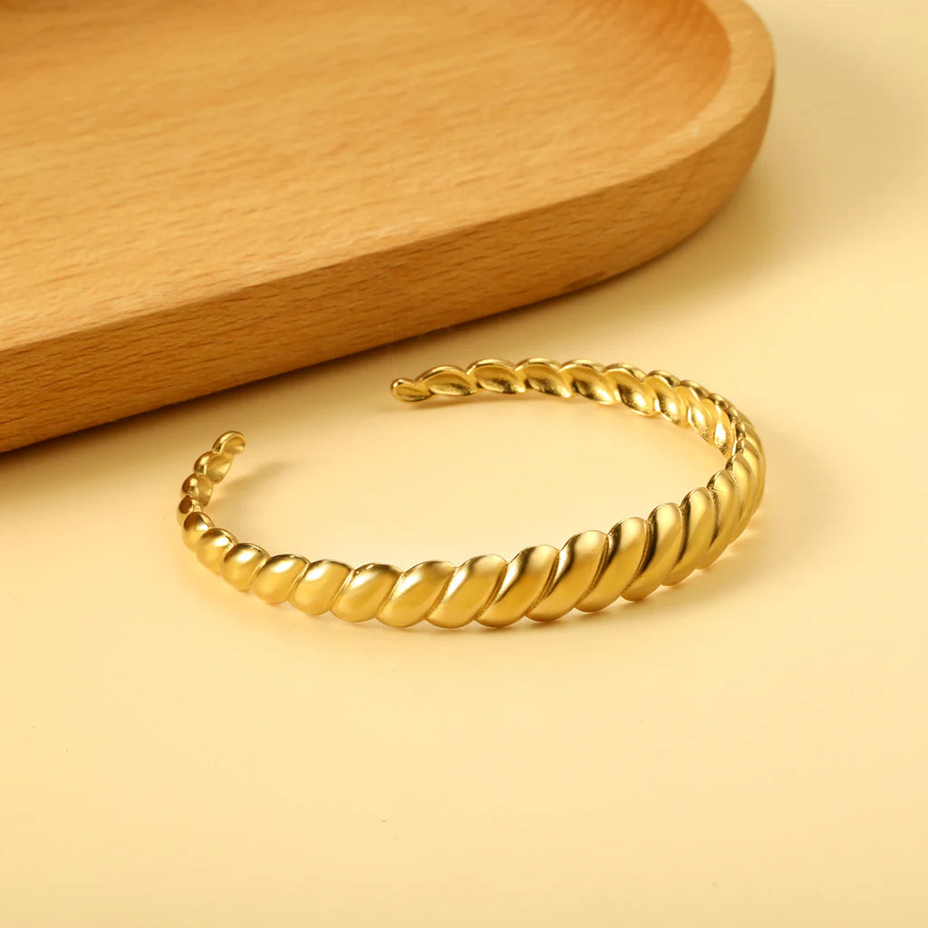 Twisted Rope Gold Cuff Kids Bracelet