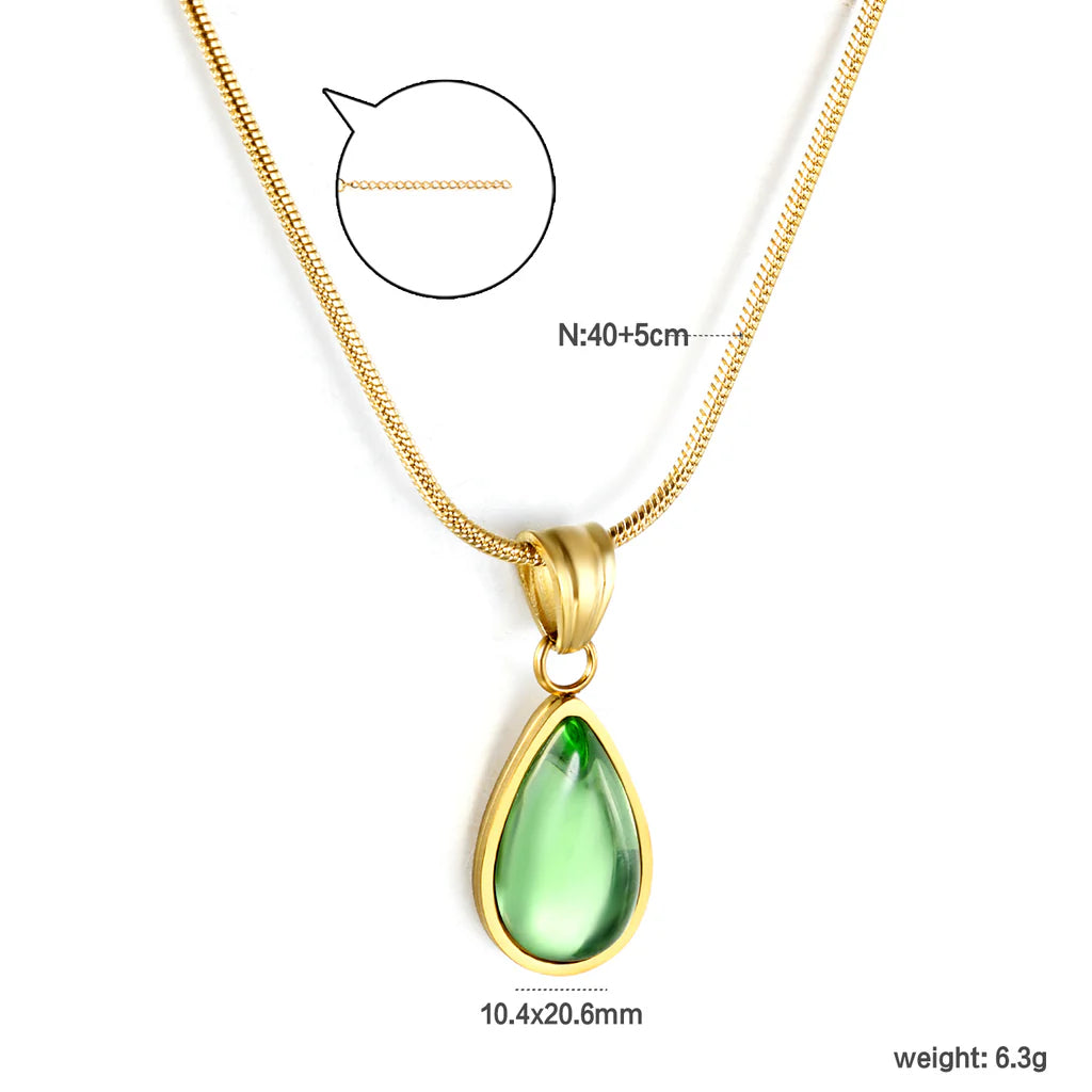 Teardrop Stone Necklace