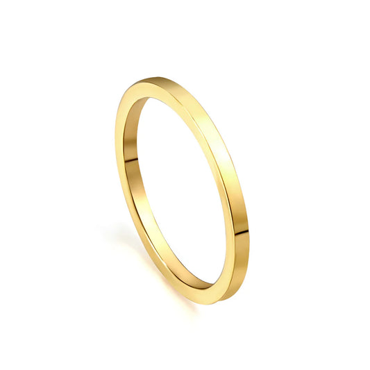Gold-Toned Minimalist Wedding Band Ring
