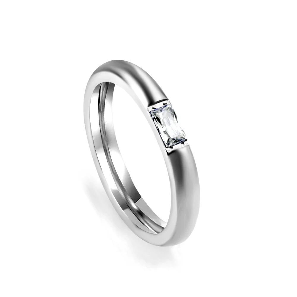 Silver-Toned Wide-Band Ring with Amazonite Stone