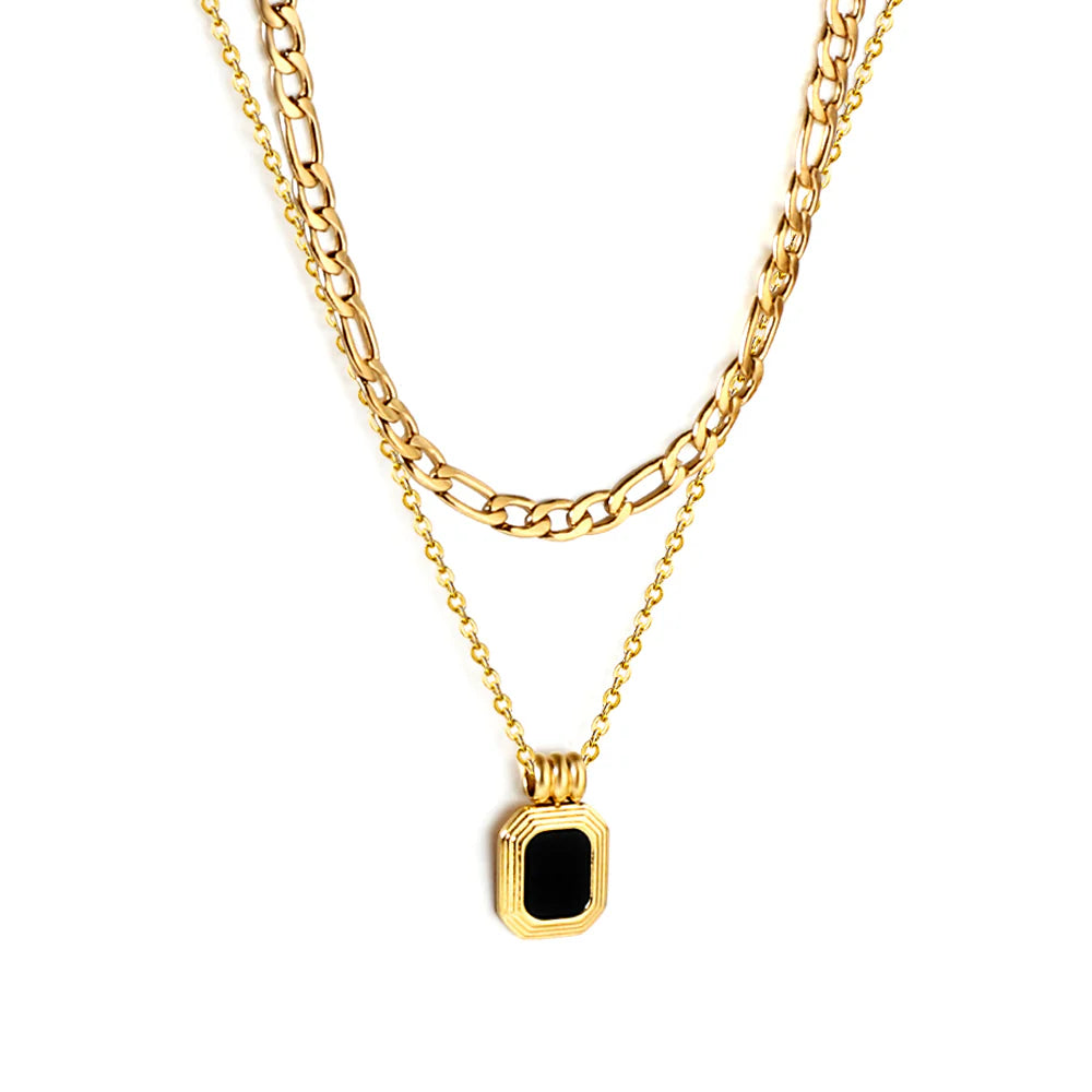 Black-Stone Pendant Necklace