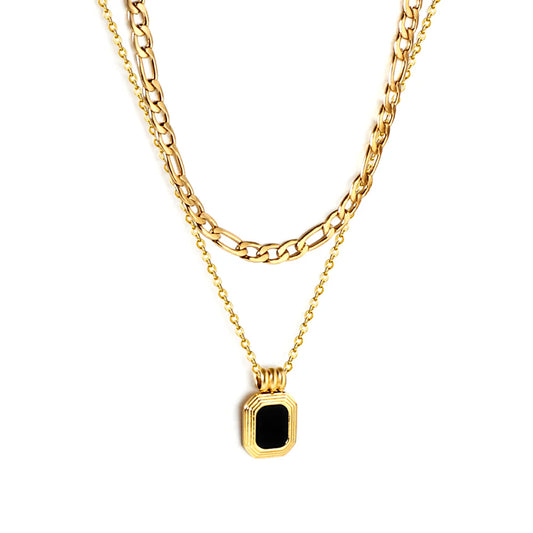 Black-Stone Pendant Necklace