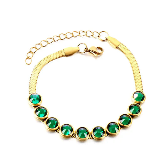 Green Zirconia Link Bracelet