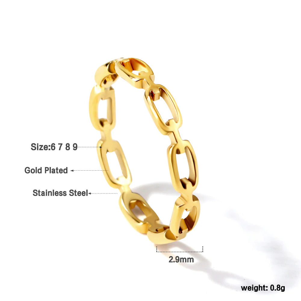 Gold-Toned Link Band Ring