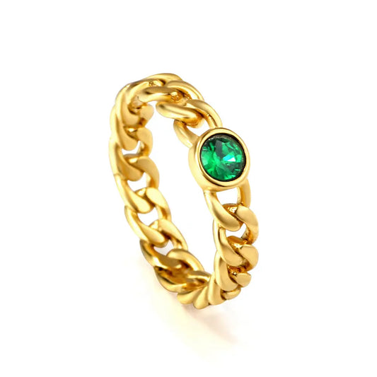 Classic Green Stone Ring