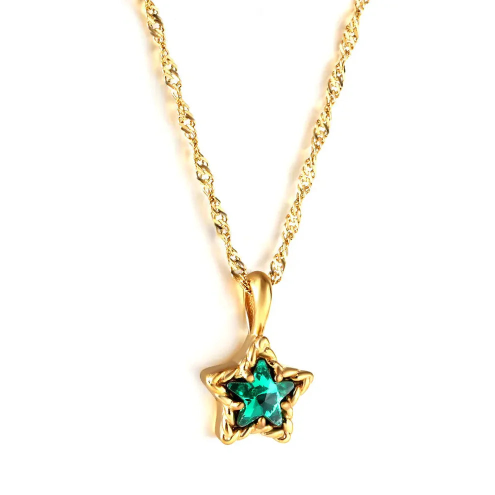 Star Zirconia Pendant Necklace