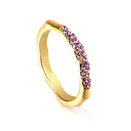 Twisted Purple Zirconia Ring